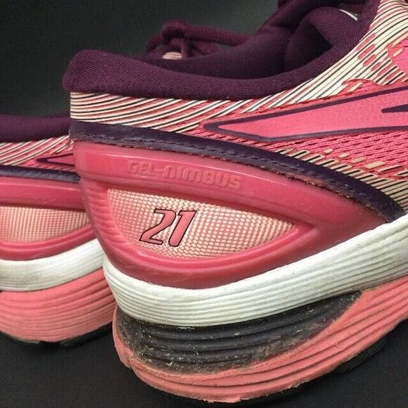 Asics Gel-Nimbus 21 -Women's Sz 9.5- Baked Pink Running Jogging Shoes - 1012A156 - Picture 5 of 11